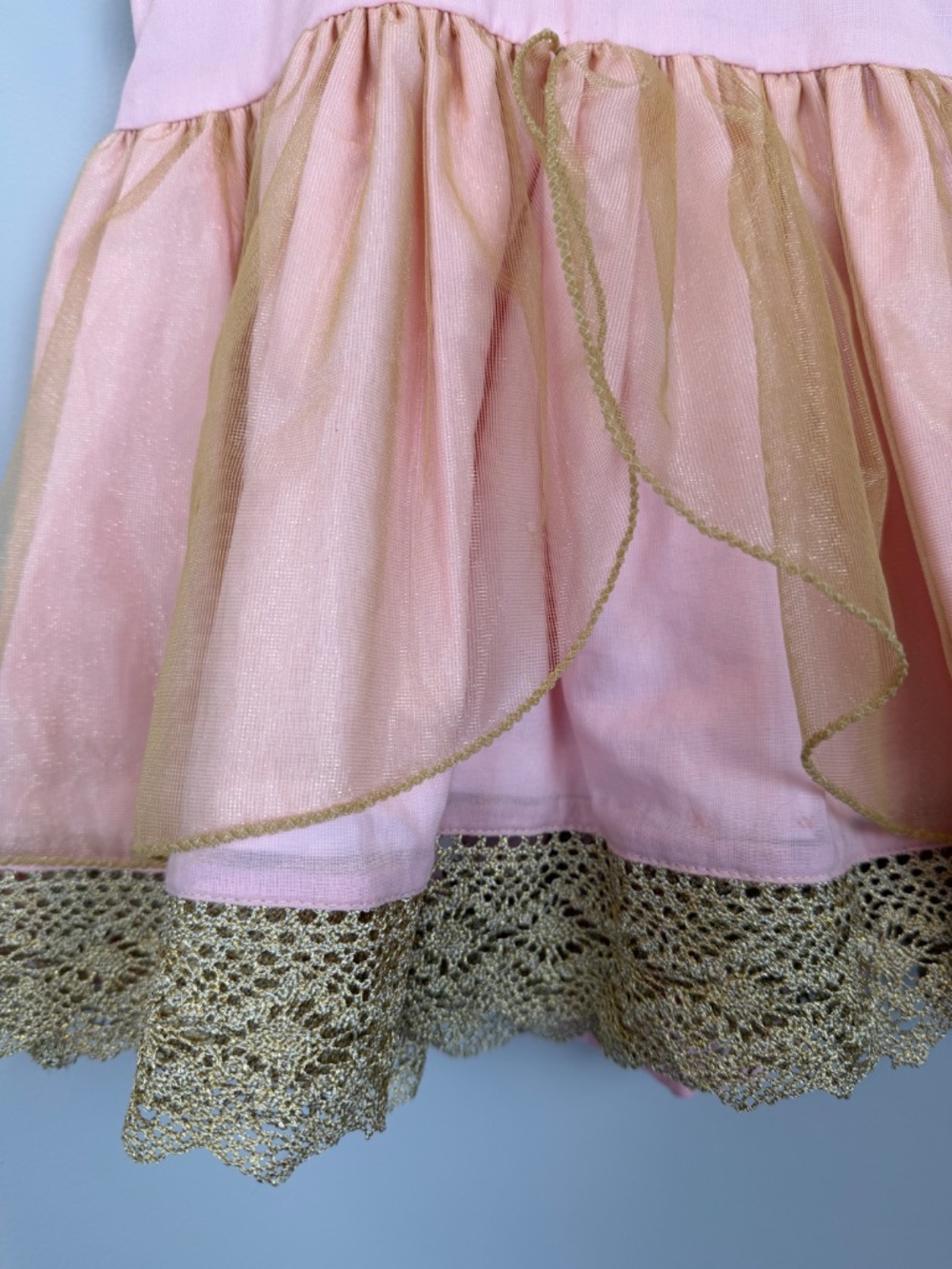 Wildling by Well Dressed Wolf Pink Gold Lace Dress 4T Flower Girl - Picture 6 of 13